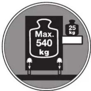 Max. 540 kg 25 kg