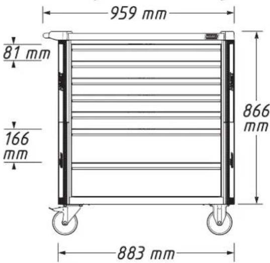 959 mm 81 mm 166 mm 883 mm 866 mm
