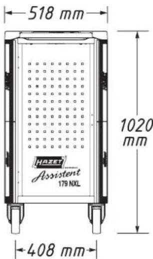 518 mm Hazeet Assistent 179 NXL 408 mm 1020 mm