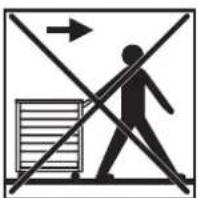 Warning sign with pictogram of person crossing over a document, indicating no liability or error