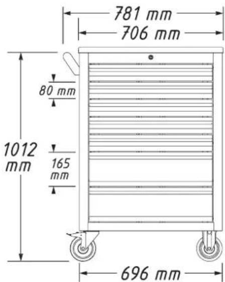 781 mm 706 mm 80 mm 1012 mm 165 mm 696 mm