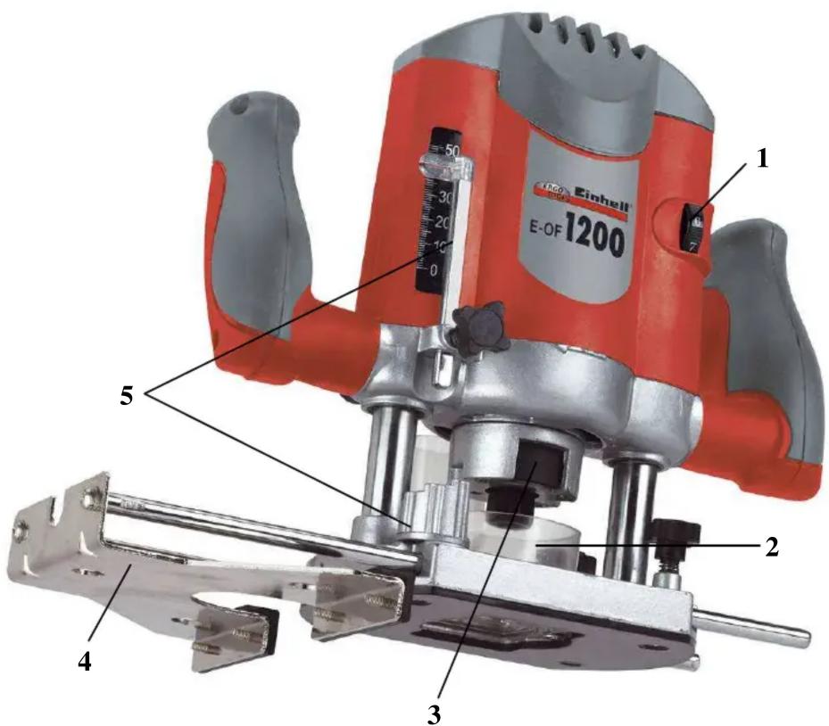1 Einhell E-OF 1200 5 2 3 4 50 30 20 10 0