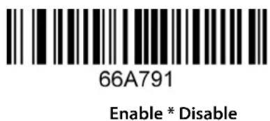 66A791 Enable * Disable