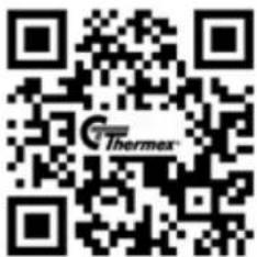 QR code with embedded logo and text 'Thermex' in the center