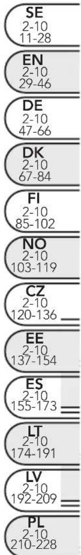 SE 2-10 11-28 EN 2-10 29-46 DE 2-10 47-66 DK 2-10 67-84 FI 2-10 85-102 NO 2-10 103-119 CZ 2-10 120-136 EE 2-10 137-154 ES 2-10 155-173 LT 2-10 174-191 LV 2-10 192-209 PL 2-10 210-228