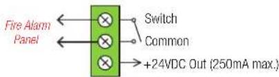 Fire Alarm Panel Switch Common +24VDC Out (250mA max.)