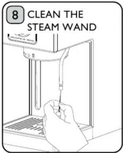 8 CLEAN THE STEAM WAND