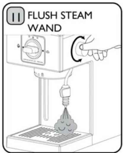 11 FLUSH STEAM WAND