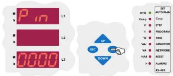 M P in L1 M L2 M 0000 L3 UP ESC DOWN SET AUTO/MAN OTO Cess V I W Var VA HAR h SET AUTO/MAN Cess V I W Var VA HAR h SET AUTO/MAN Cess V I W Var VA HAR h SET AUTO/MAN Cess V I W Var VA HAR h SET AUTO/MAN Cess V I W Var VA HAR h SET AUTO/MAN Cess