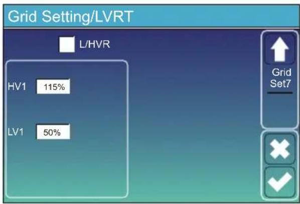 Grid Setting/LVRT L/HVR HV1 115% LV1 50% Grid Set7