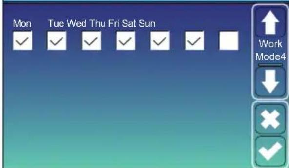 Mon Tue Wed Thu Fri Sat Sun Work Mode4 ↓ × ✓