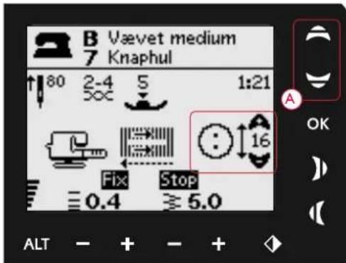 B Vævet medium 7 Knaphul ↑ 80 2-4 5 1:21 Fix Stop ≡ 0.4 ≧ 5.0 ALT - + - + ◆
