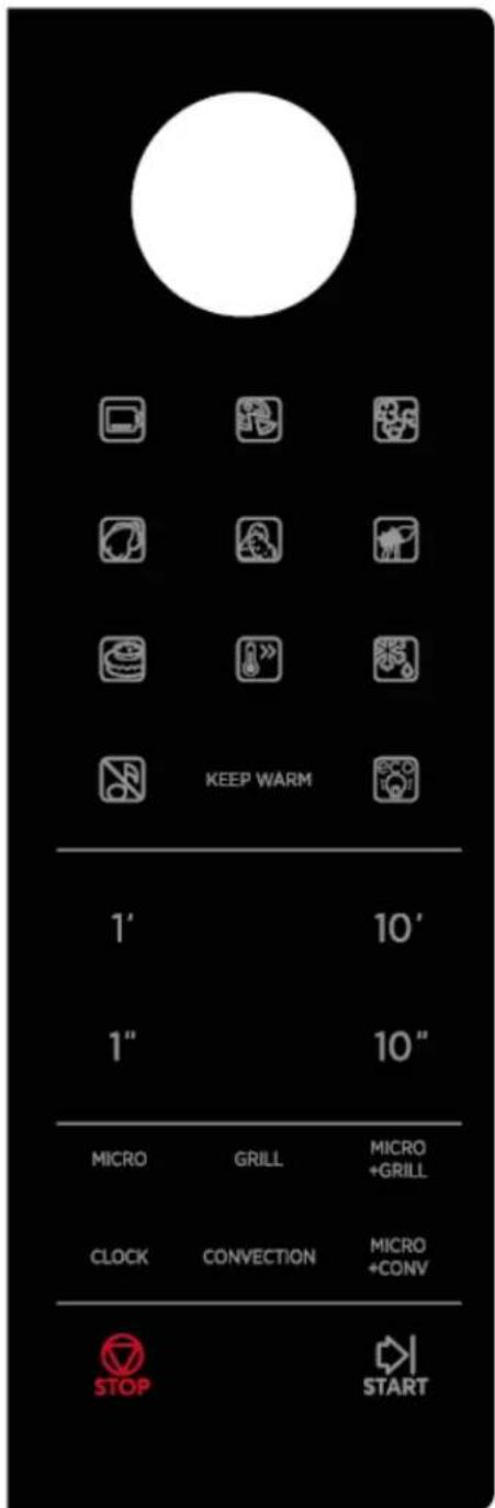 KEEP WARM 1' 1" 10' 10" MICRO GRILL MICRO +GRILL CLOCK CONVECTION MICRO +CONV STOP START