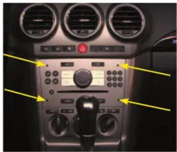 Interior view of a car dashboard with air filters and control knobs (no visible text or symbols)