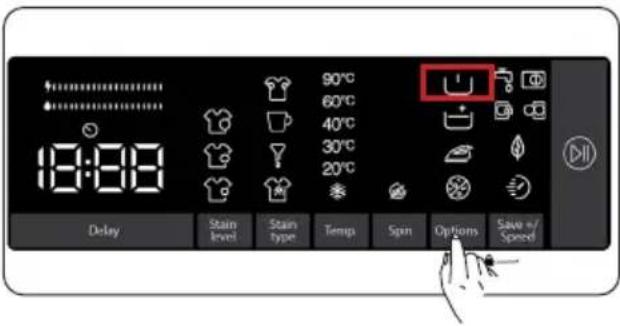 18:00 90°C 60°C 40°C 30°C 20°C Delay Stain Level Stain Type Temp Spin Options Save +/Speed