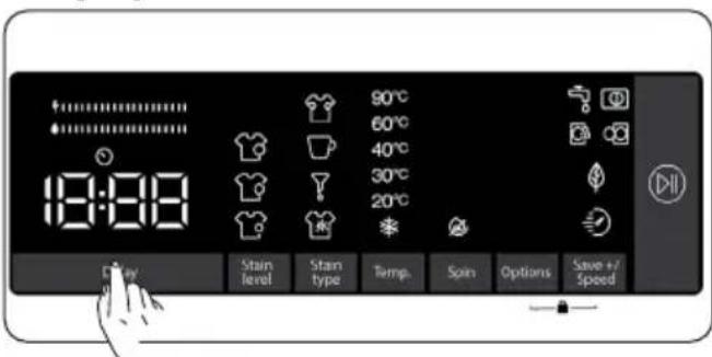 18:00 90°C 60°C 40°C 30°C 20°C Play Stain level Stain type Temp. Spin Options Save +/Speed