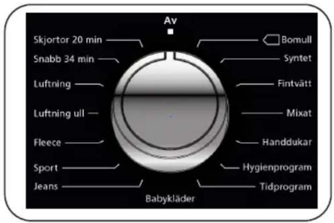 Av Skjortor 20 min Snabb 34 min Luftning Luftning ull Fleece Sport Jeans Babykläder Bomull Syntet Fintvätt Mixat Handdukar Hygienprogram Tidprogram