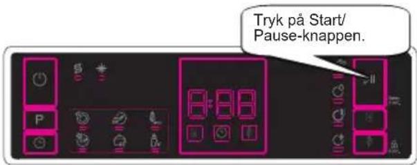 Tryk på Start/ Pause-knappen.