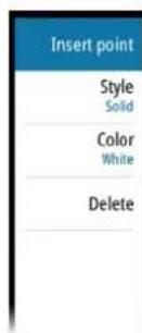 Insert point Style Solid Color White Delete
