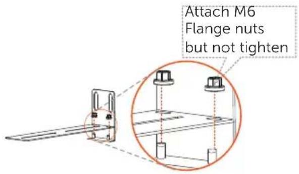 Attach M6 Flange nuts but not tighten