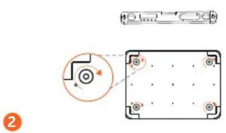 Technical diagram showing a mechanical component with an inset view and a magnified detail view labeled '2'