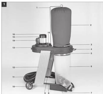 Labeled diagram of a spray gun with numbered parts for identification
