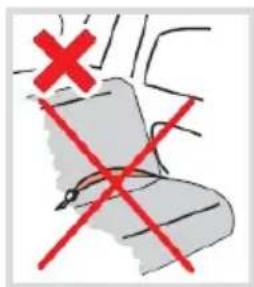 Diagram showing a red 'X' symbol above a gray shaded area with a red 'X' crossed out, indicating a restriction or exclusion.