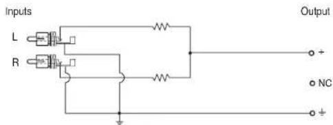 Inputs L R Output + NC +