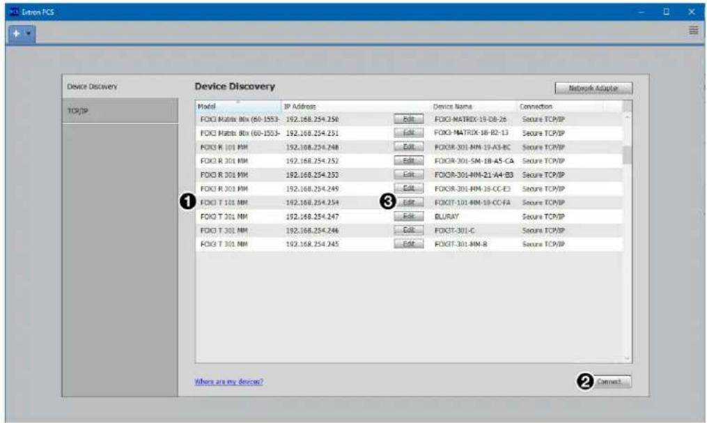 Device Discovery Network Adapter Model IP Address Device Name Connection FOXO Matrix 80x (60-1553- 192.168.254.250 Edit: FOXO-MATRIX-19-08-26 Secure TCP/IP FOXO Matrix 80x (60-1553- 192.168.254.251 Edit: FOXO-MATRIX-18-B2-13 Secure TCP/IP FOXO R 101 MM 192.168.254.248 Edit: FOXO-301-MM-19-A3-BC Secure TCP/IP FOXO R 301 MM 192.168.254.252 Edit: FOXO-301-SM-18-A5-CA Secure TCP/IP FOXO R 301 MM 192.168.254.253 Edit: FOXO-301-MM-21-A4-B3 Secure TCP/IP FOXO R 301 MM 192.168.254.249 Edit: FOXO-301-MM-18-CC-E3 Secure TCP/IP FOXO T 101 MM 192.168.254.254 Edit: FOXO-101-MM-19-CC-FA Secure TCP/IP FOXO T 301 MM 192.168.254.247 Edit: BLURAY Secure TCP/IP FOXO T 301 MM 192.168.254.246 Edit: FOXO-301-C Secure TCP/IP FOXO T 301 MM 192.168.254.245 Edit: FOXO-301-MM-B Secure TCP/IP Where are my devices? Connect