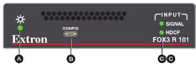 Extron A B CONFIG INPUT ● SIGNAL ● HDCP FOX3 R 101 C C