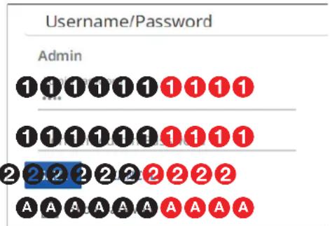 Username/Password Admin 1 1 1 1 1 1 1 1 1 1 1 1 1 1 1 1 1 1 2 2 2 2 2 2 2 2 2 A A A A A A A A A
