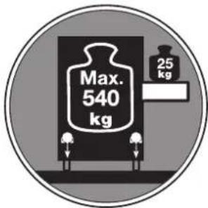 Max. 540 kg 25 kg