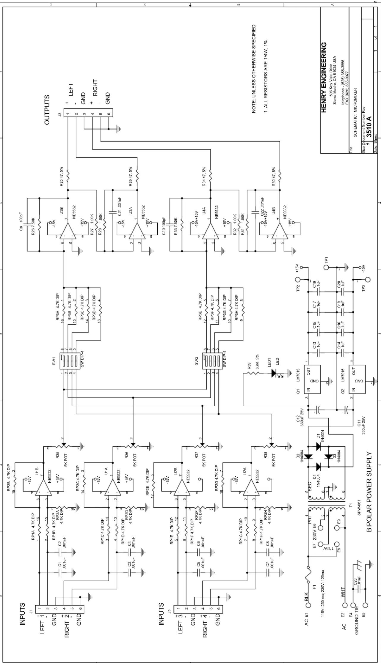 Henry Engineering Micromixer - SPECIFICATIONS - 2