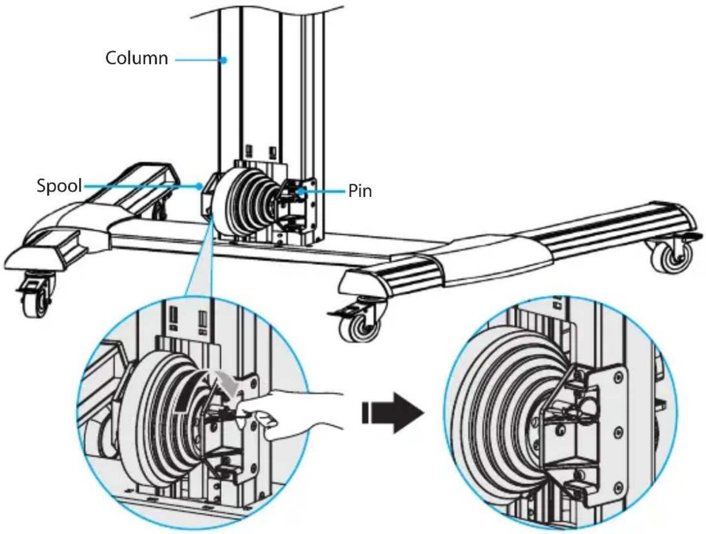 Column Spool Pin
