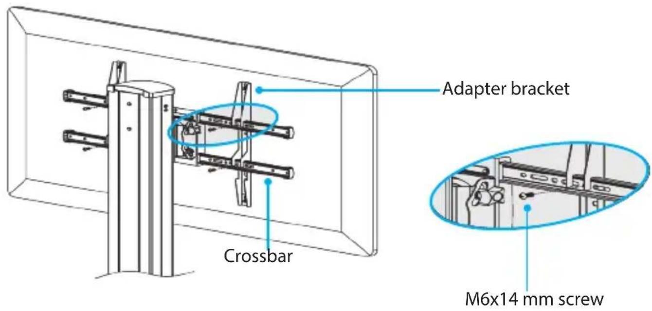 Adapter bracket Crossbar M6x14 mm screw