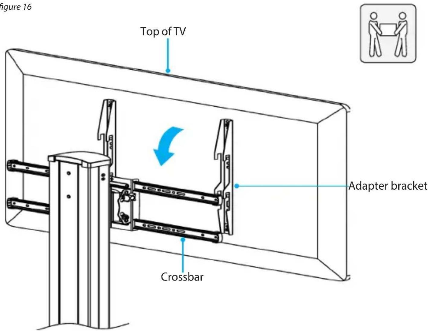 Figure 16 Top of TV Adapter bracket Crossbar