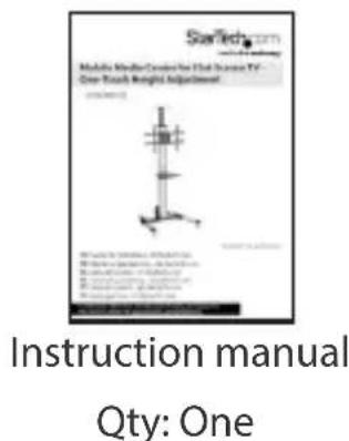 SunTech.com Mobile Model Center for Full-Source TV One Touch Height Adjustment Instruction manual Qty: One