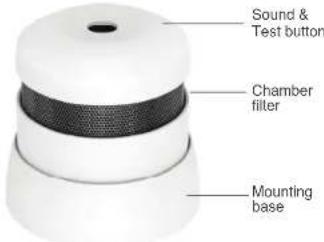 Sound & Test button Chamber filter Mounting base