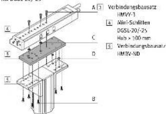 Verbindungsbausatz HMVY-3 Mini-Schnitten DGSL-20/-2s Hub > 100 mm Verbindungsbausatz HMIV-ND