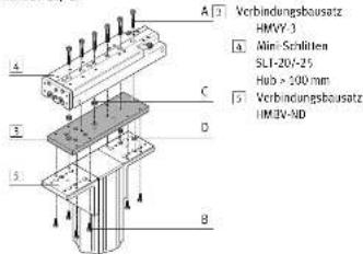 Verbindungsbausatz HMVY-3 Mini-Schrittenden SL1-20V-25 Hub > 200 mm Verbindungsbausatz HMJN-ND