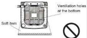 Soft item Ventilation holes at the bottom