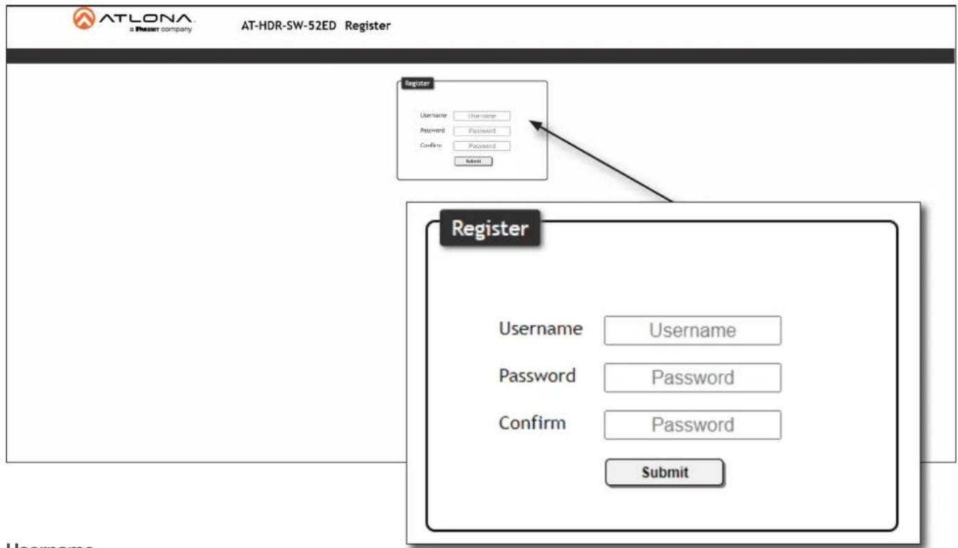 ATLONA a Pheset company AT-HDR-SW-52ED Register Register Username Username Password Password Confirm Password Submit Register Username Username Password Password Confirm Password Submit Username