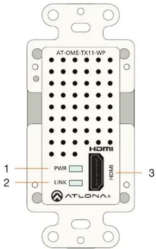 AT-OME-TX11-WP HDMI PWR LINK ATLONA® 1 2 3