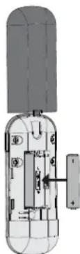 Technical diagram of a device with labeled components and directional arrows indicating movement or flow
