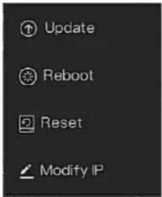 Update Reboot Reset Modify IP