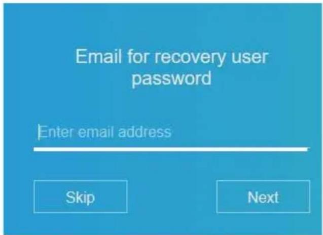 Email for recovery user password Enter email address Skip Next