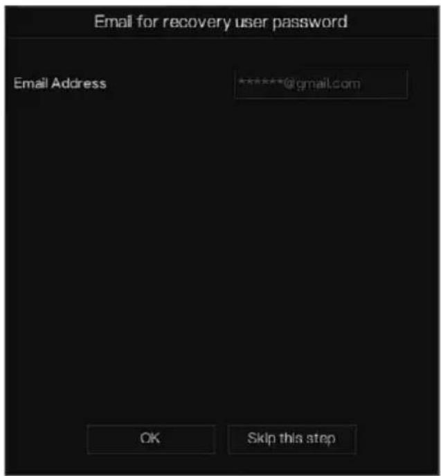 Email for recovery user password Email Address **********@gmail.com OK Skip this step