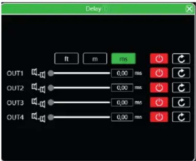 Delay ft m ms OUT1 OUT2 OUT3 OUT4 0,00 ms 0,00 ms 0,00 ms 0,00 ms