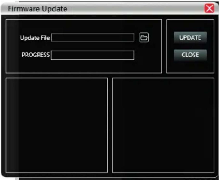 Firmware Update Update File PROGRESS UPDATE CLOSE