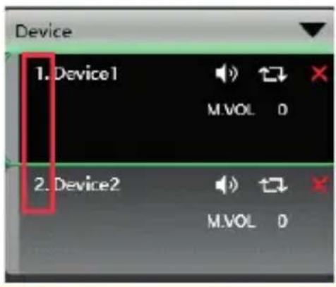 Device 1. Device1 M.VOL 0 2. Device2 M.VOL 0
